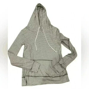 Chance or Fate Women’s Size Medium with Hood and strings striped gray and white